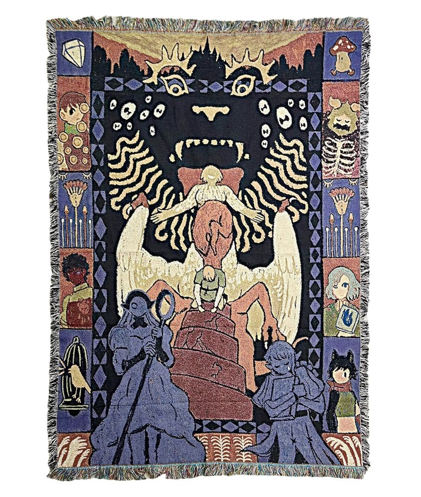 Photo of a Dungeon Meshi inspired tapestry/blanket