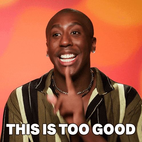 A gif of Kori King saying “This is too good”