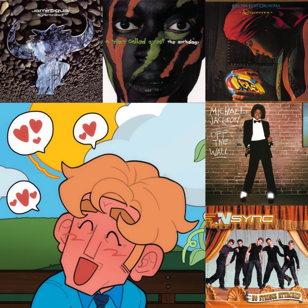 Albums Listed:
Jamiroquai's Synchronized
A Tribe Called Quest's The Anthology
Electric Light Orchestra's Discovery
Michael Jackson's Off The Wall
NSync's No Strings Attached