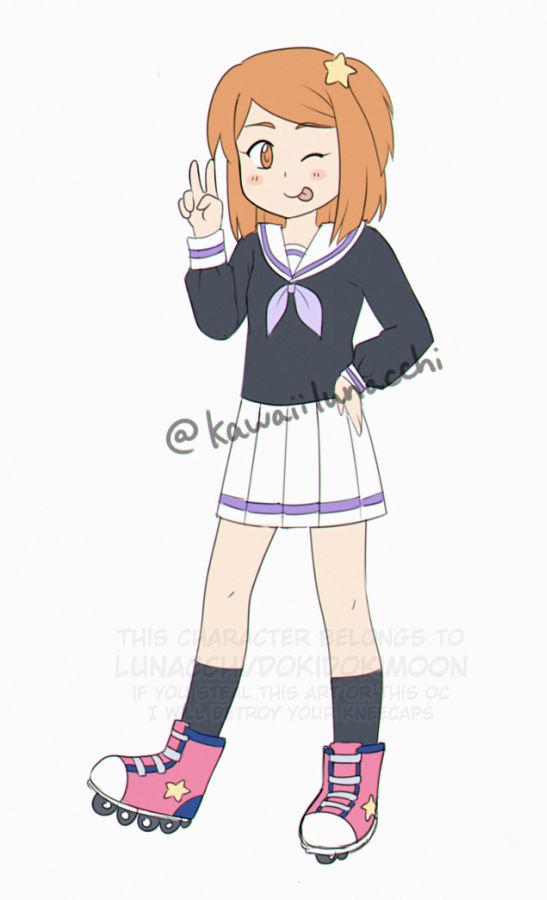 A colored sketch of my original character Suzu.