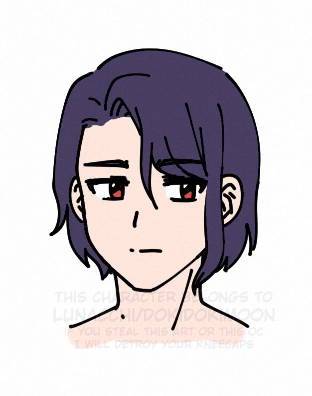 A colored doodle of my original character Roderik. It's just the head though.