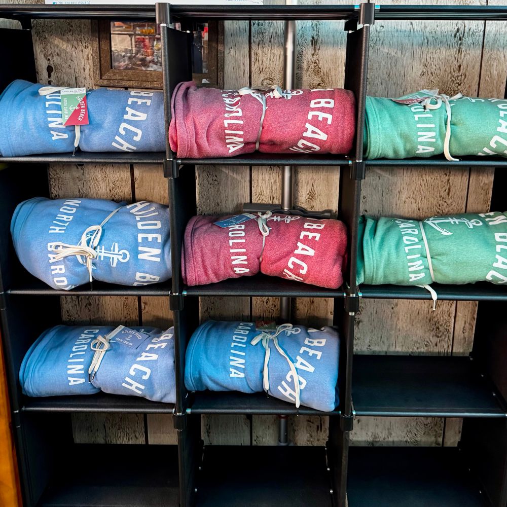 Photo of beach blankets on display at BEACH MART in Holden Beach, NC