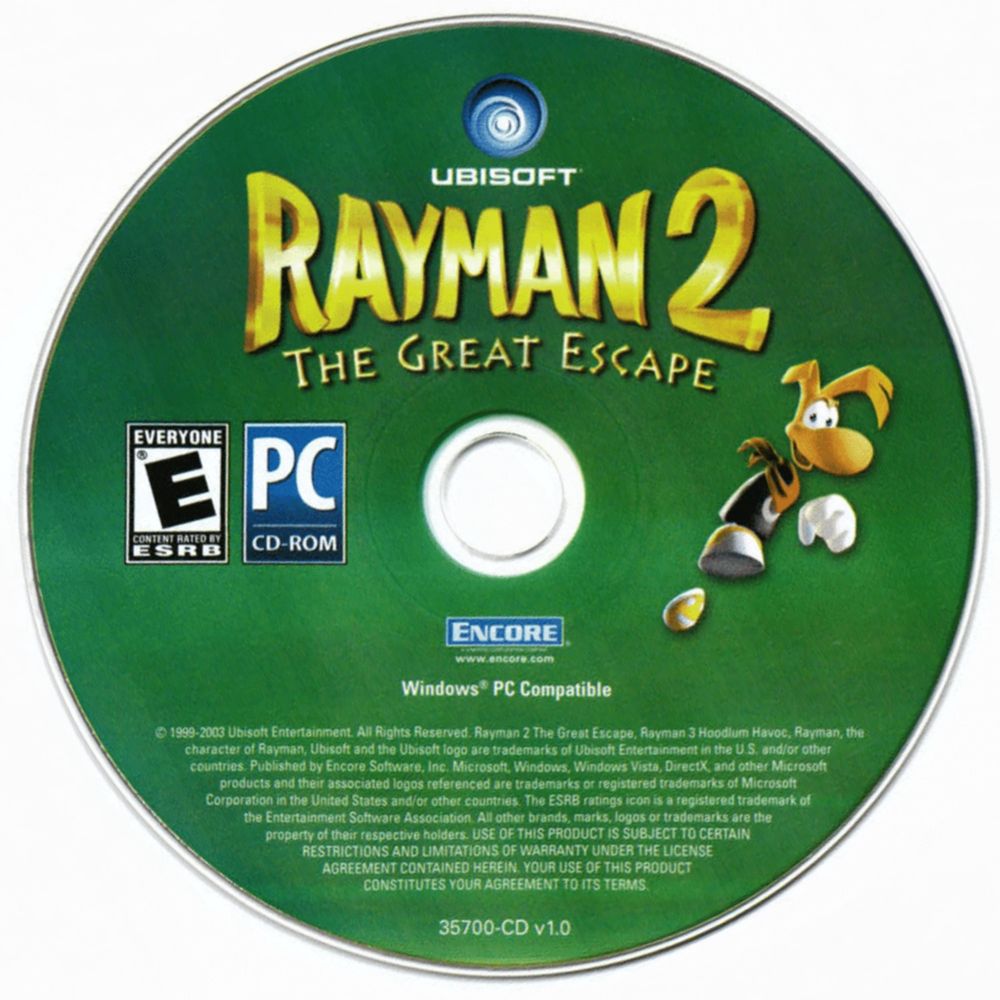 The CD for the Encore version of Rayman 2.