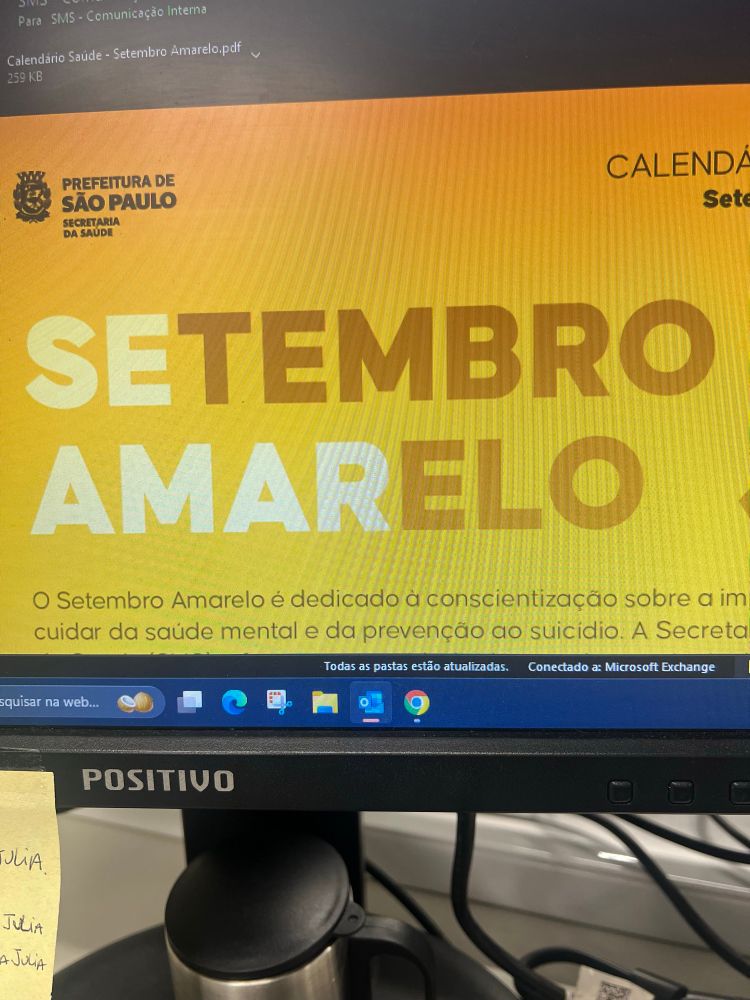 Email de comunicação interna sobre a campanha do setembro amarelo, em destaque está o texto SEtembro AMARrelo