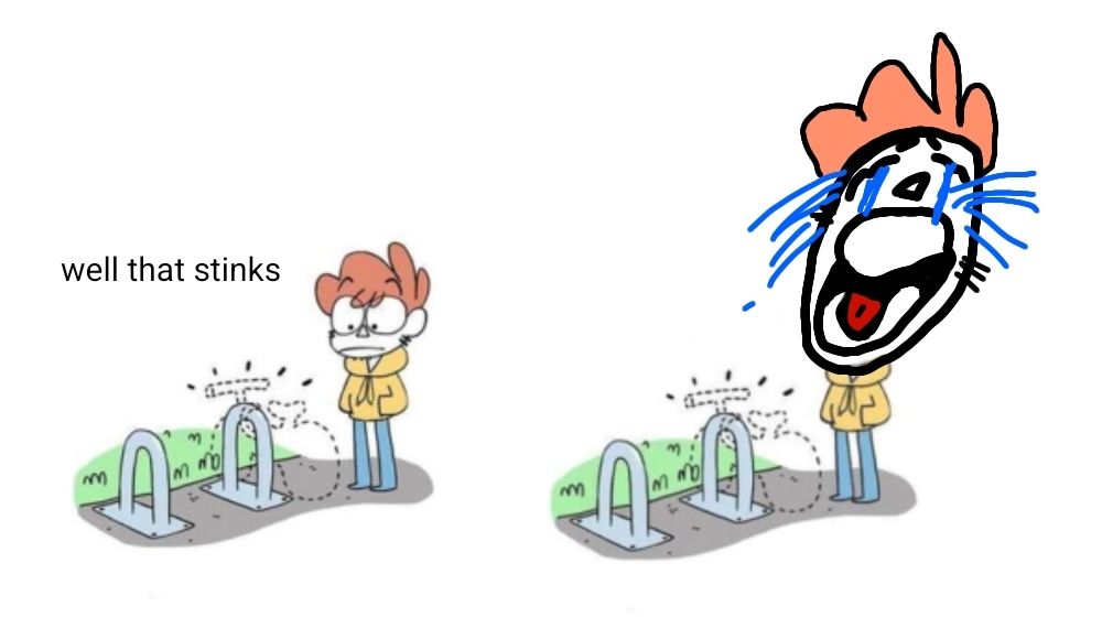 bike cuck memes mixed with "well that stinks" sans untertale meme to create a terribly aged shitpost