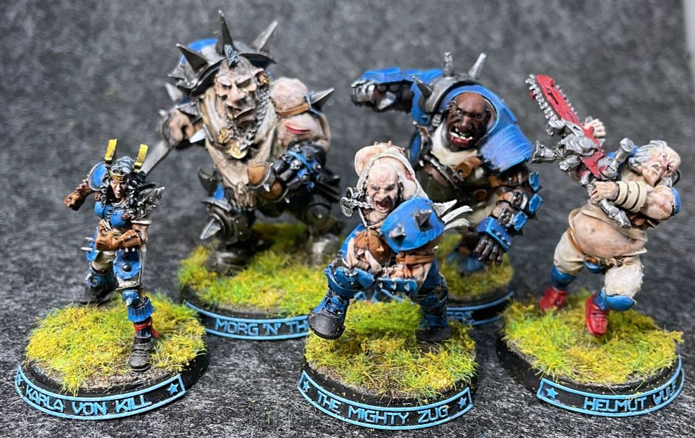 Five painted Human star players