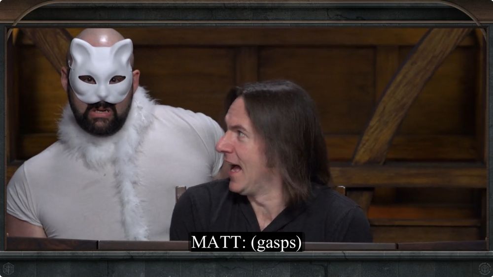 Matt gasps as he turns to look at Cat-Kyle