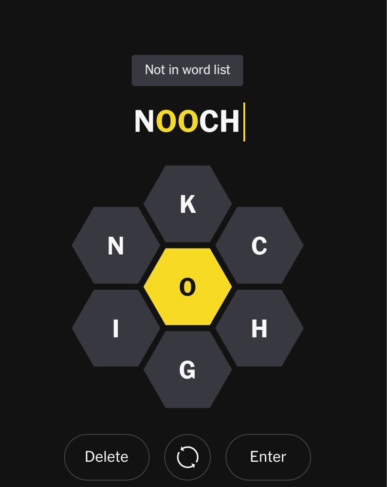 The NYTimes Spelling Bee claims “NOOCH” as not a word, but nutritional yeast lovers of the world know this is a blatant lie.