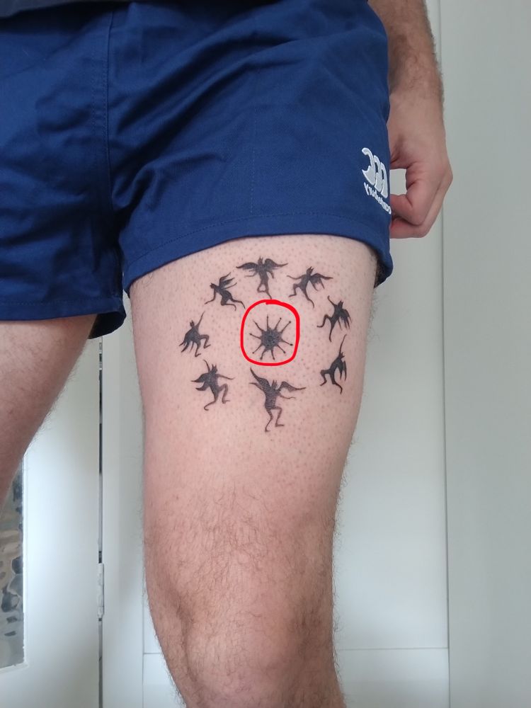 Sam’s tattoo except I circled the fire in the middle