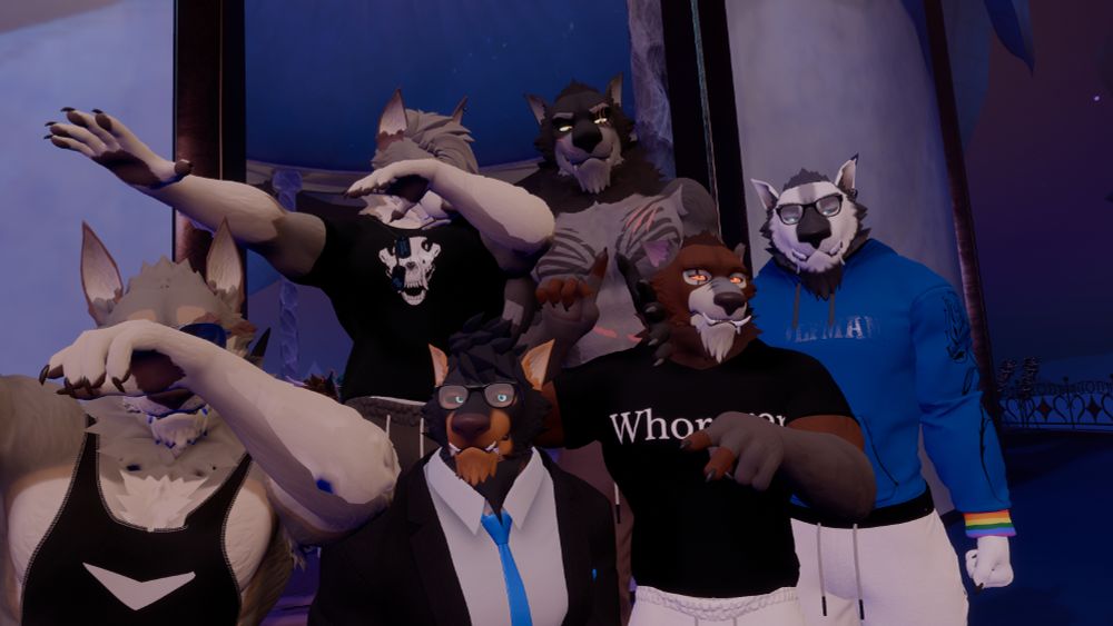 Hanging out with these sexy wolfmen uwu