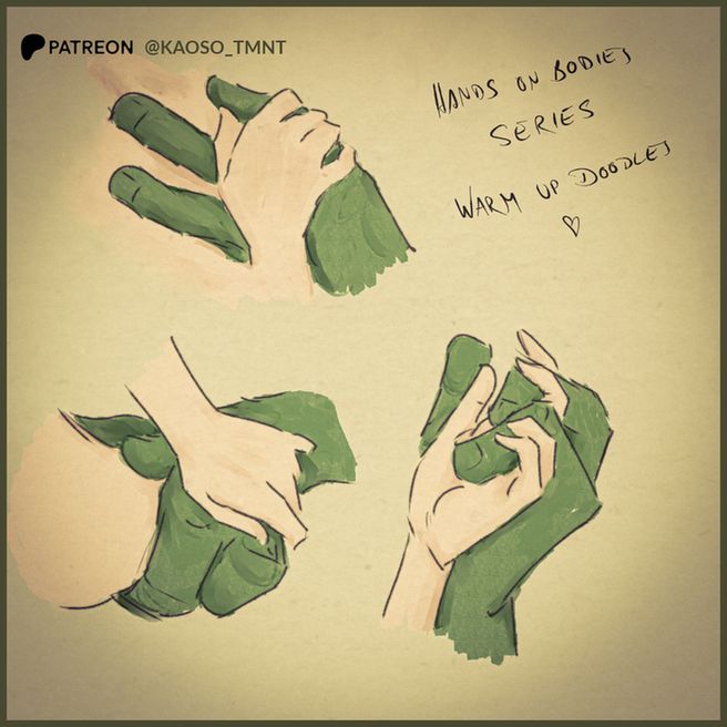 turtle hands on human bodies. slightly nsfw