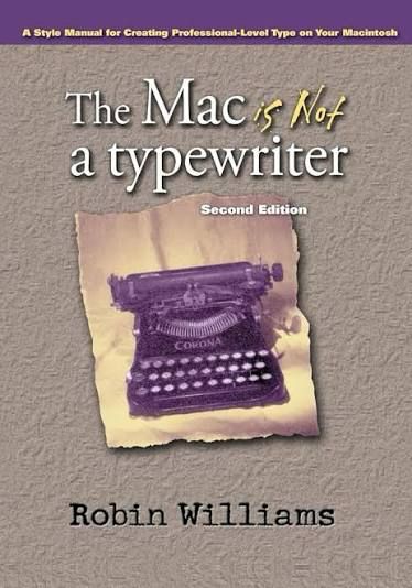 Image of the cover of the book "The Mac is not a typewriter". On the cover is an image of an old Corona typewriter.