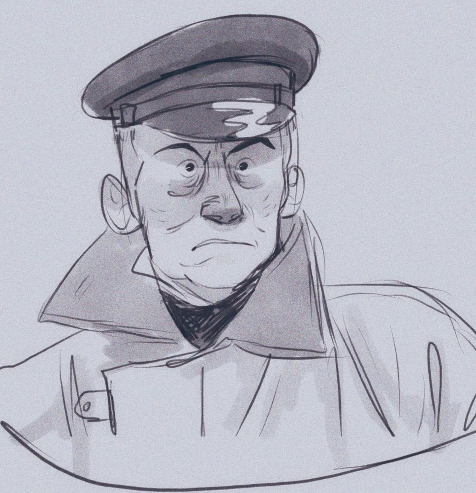 digital sketch of captain francis crozier from the terror 
