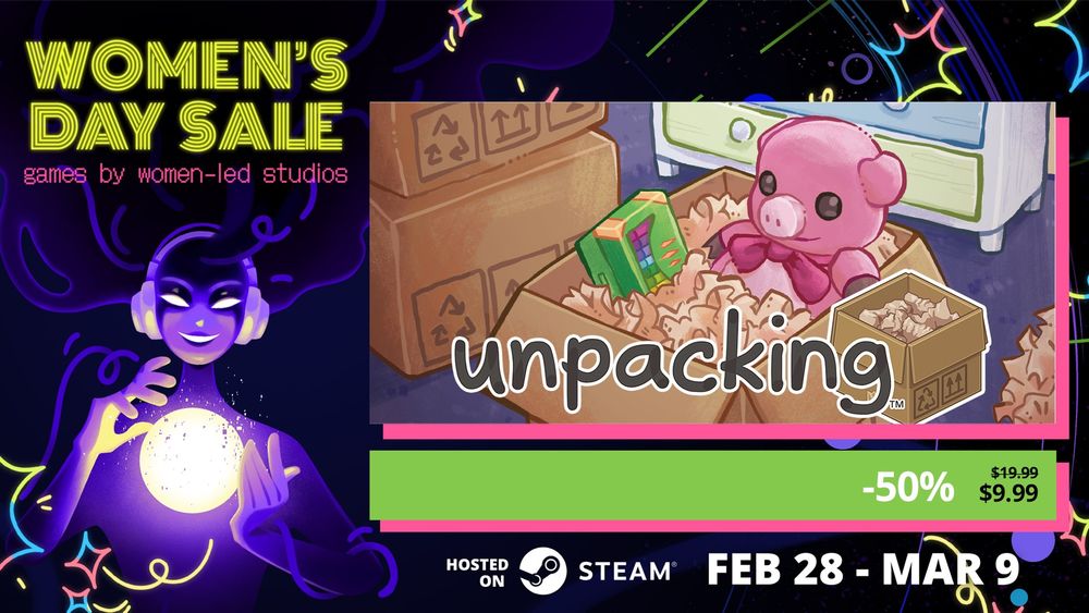 Women's Day Sale - 50% off to 9.99. Hosted on Steam. Feb 28 - Mar 9