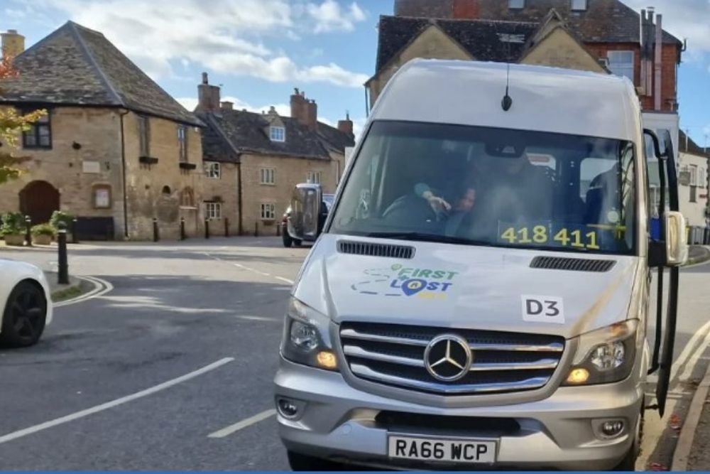 First and Last Mile community bus in Eynsham Market Square