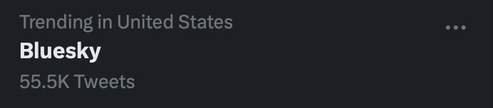 screenshot of the word "Bluesy" on the Trending page of Twitter