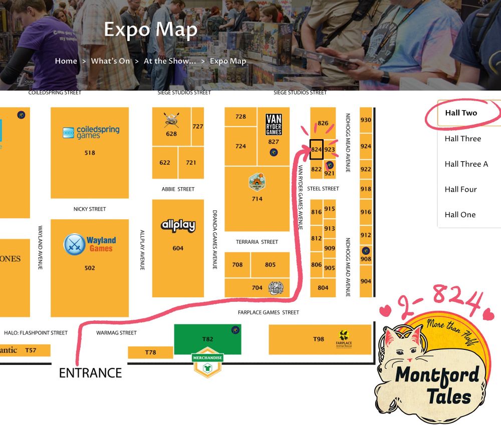 Find Montford Tales in hall 2, number 2-824