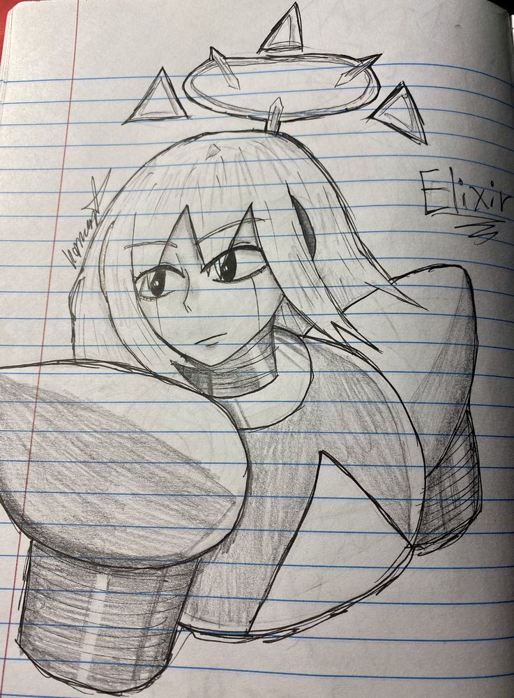 My robot OC called Elixir. They look to the right.