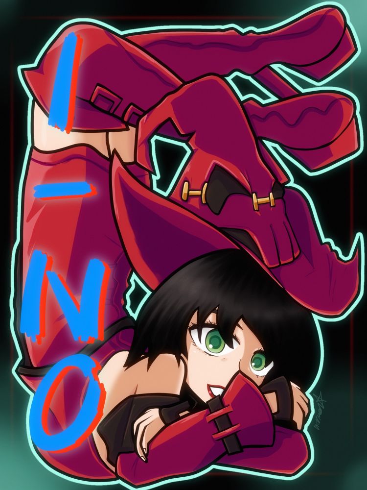 I-No in a unique pose.