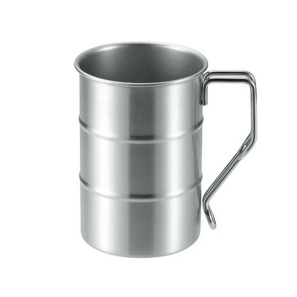 Metal cup that resembles a steel drum