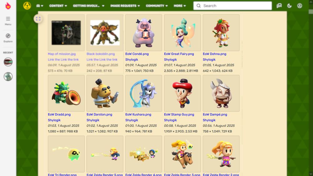 The Fandom Zelda site where several renders made transparent by Zelda Wiki members have been taken and renamed without attribution.