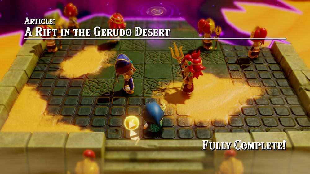 Graphic for the "A Rift in the Gerudo Desert" article.