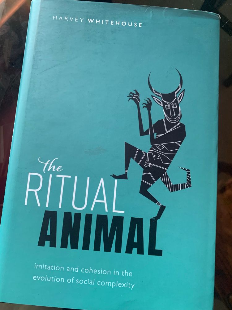 Photo of the cover of The Ritual Animal: Imitation and Cohesion in the Evolution of Social Complexity by Harvey Whitehouse.