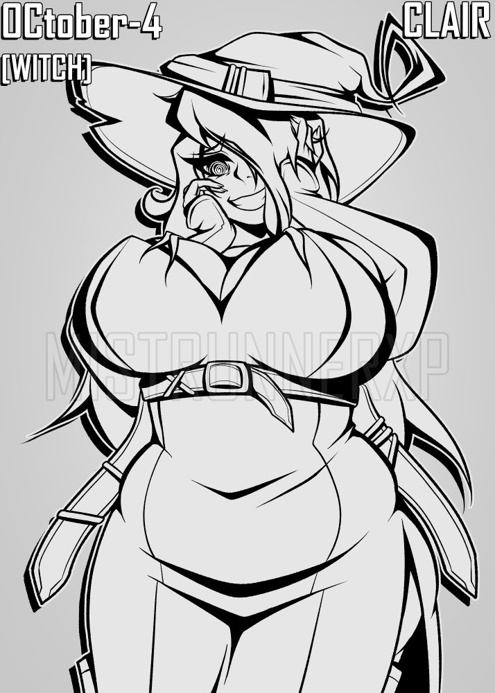 Art of a witch OC I made for day 4 of OCtober