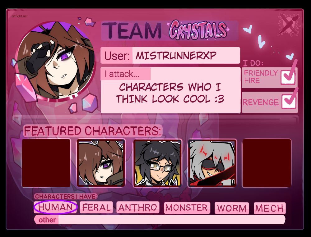 My team crystal Artfight card 