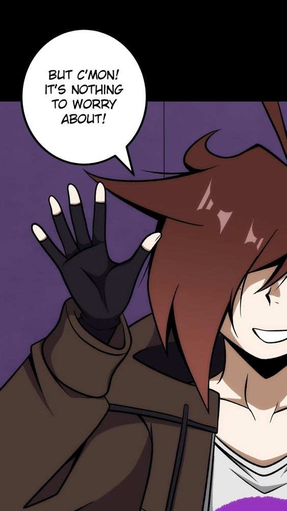 A panel from episode 2 of M.I.A Remembrance in which Mia says, "But c'mon! It's nothing to worry about!"