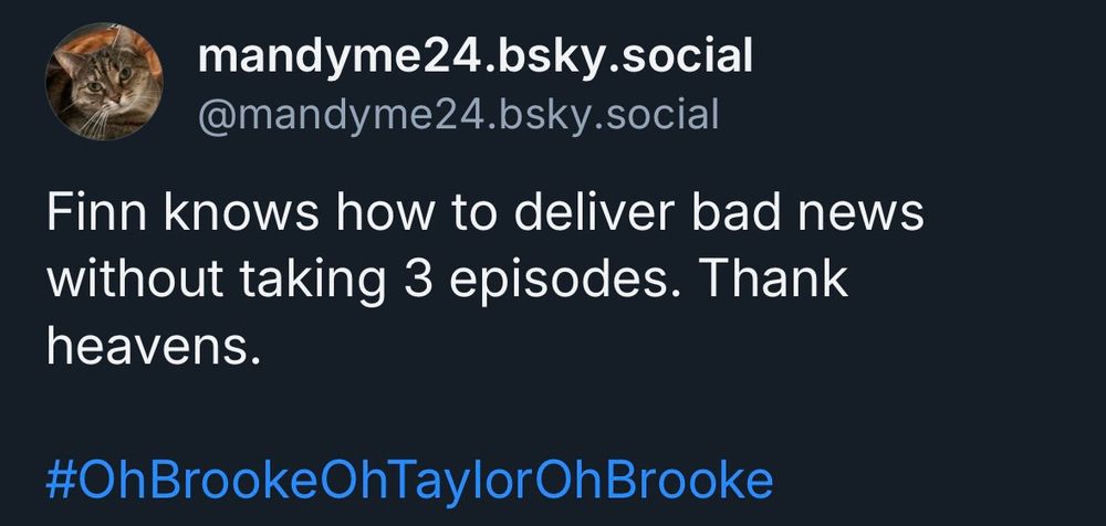 Finn knows how to deliver bad news without taking 3 episodes. Thank heavens.