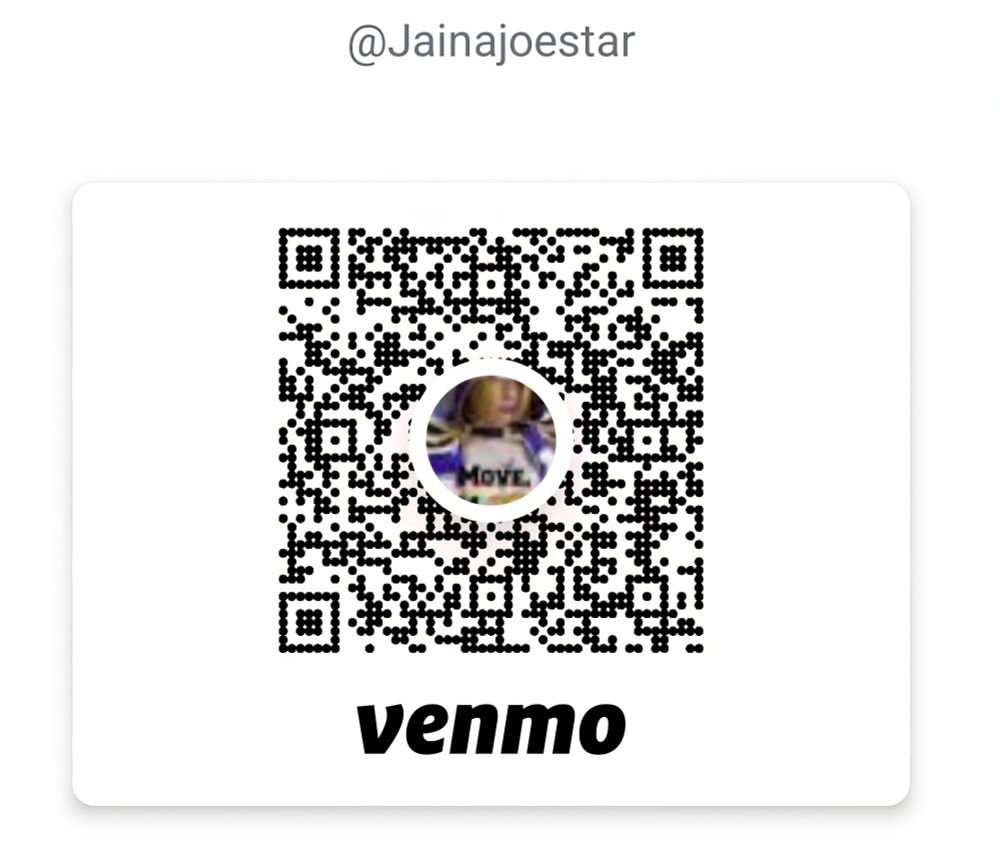 A venmo scan code for @jainajoestar