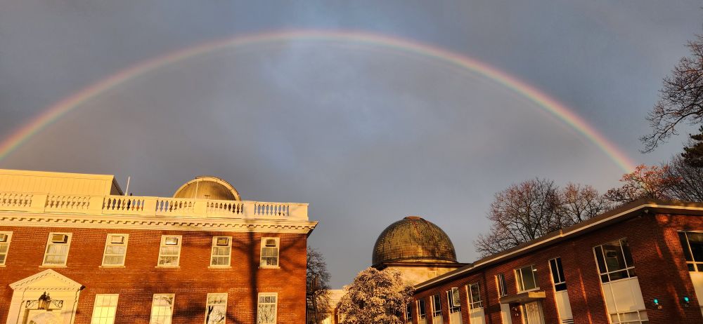 a full rainbow 🌈 over Harvard Smithsonian Center for Astrophysics 