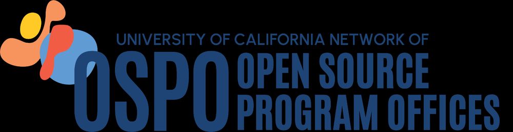 4 shapes that form the letters "OSPO" plus the text "University of California network of open source program offices"