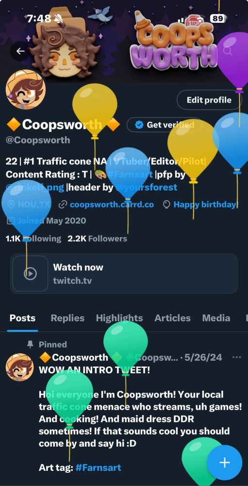 Twitter borthday ballons