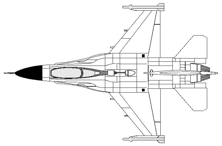 A top-down diagram of an F-16 fighter jet. The diagram offers a good view of the aircraft’s aerodynamic design, delta wings, vertical fins, bubble canopy, and weapons systems. Not visible is the thick black sludge under the bubble canopy that has filled the cockpit like a bowl of toxic porridge. The ground crew is mystified. When the sludge begins leaking from the air intakes, grille, and trailing vents, it drops to the runway in large noxious globs.