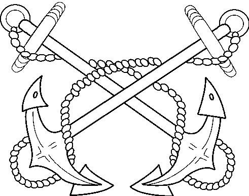 A black and white line drawing of a pair of anchors arranged like an X, their lines wrapped around each other. What was it Melville said about anchors? Rod grabs the only book on the tidy desk in his captain’s cabin. He thumbs through the dogeared pages. Anchors. Anchors and history? Something about anchors and mortality? What’s the line he’s looking for? Rod finds it in Chapter 70, The Sphynx. “Where unrecorded names and navies rust, and untold hopes and anchors rot; where in her murderous hold this frigate earth is ballasted with bones of millions of the drowned; there, in that awful water-land, there was thy most familiar home.”