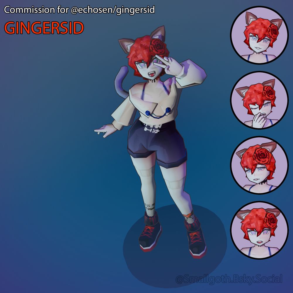A 3D Commission of Gingersid, @Echosen's character!