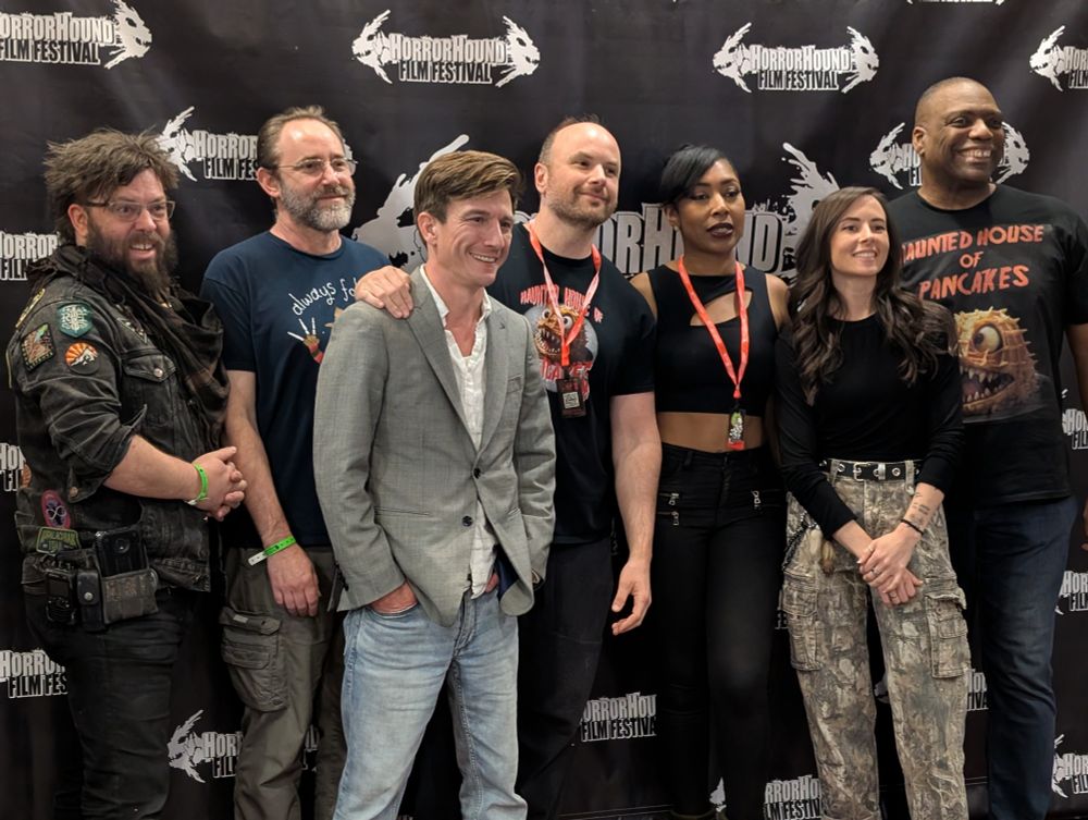 Some of the Haunted House of Pancakes creative team at the HorrorHound world premiere.