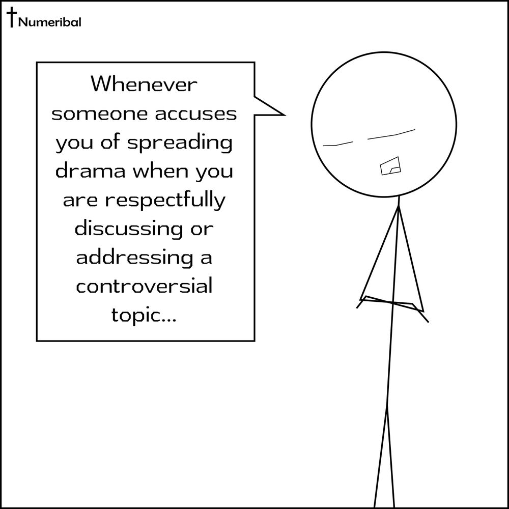 Tim the stickman, leaning back, addressing an issue about conversational drama.