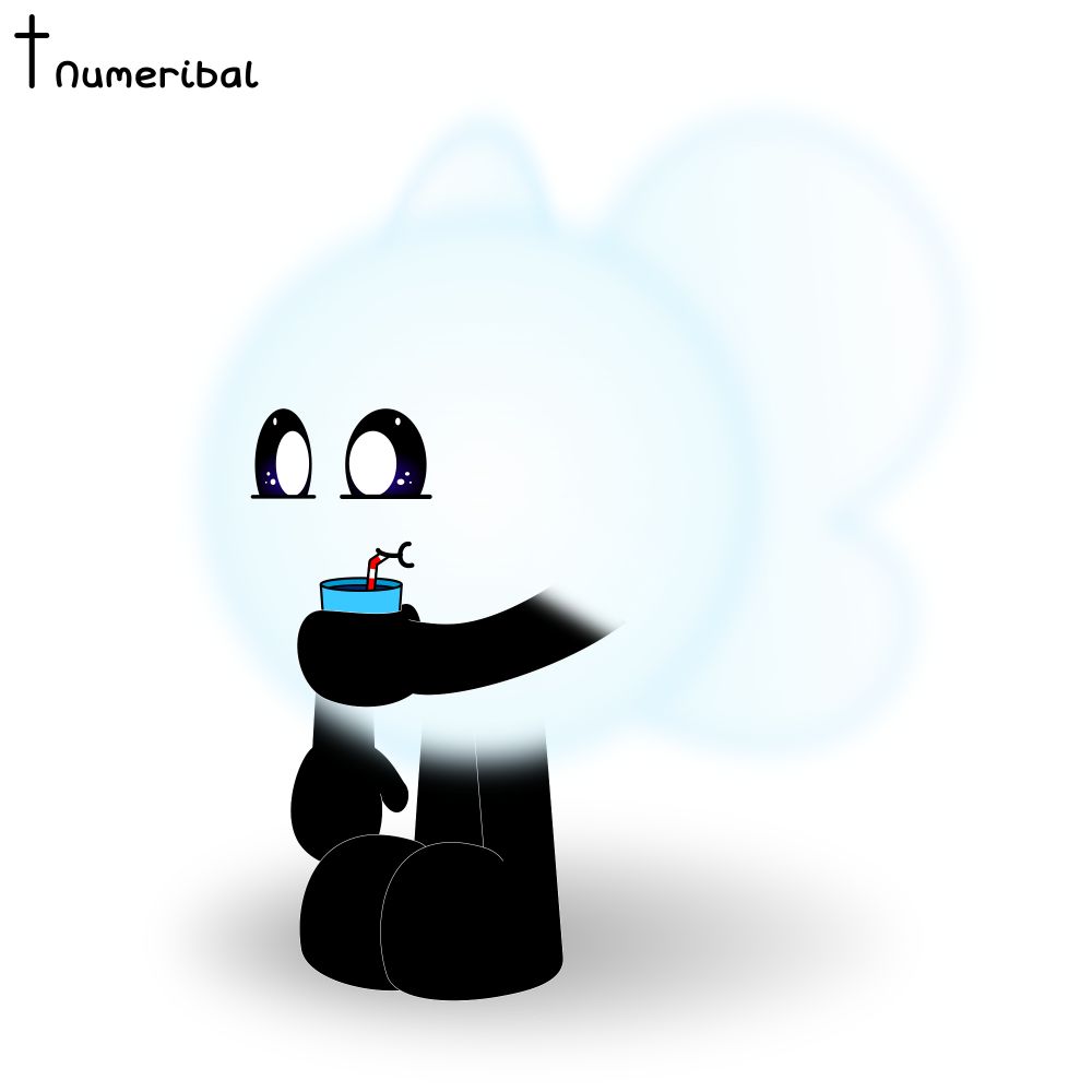 Ascerious, my main OC, drinking water from a straw.