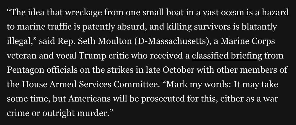 Hegseth and trump as well as all involved including the servicemen or women should be charged with murder