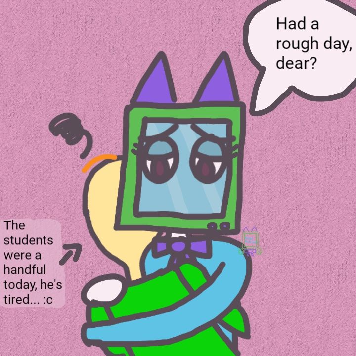 Me hugging Baldi because he had a rough day at work.