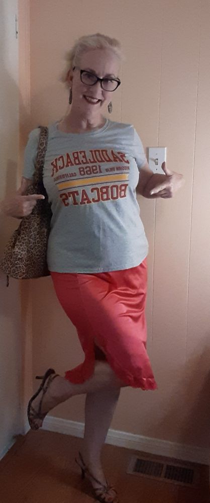 Me Proudly Wearing My Saddleback Bobcat Shirt 