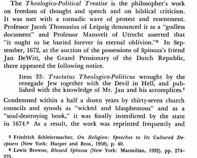 Excerpt from Walter Stuermann's "Benedict Spinoza: A Pioneer in Biblical Criticism"