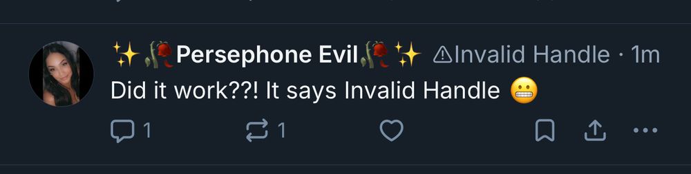 Persephone Evil:

Did it work??! It says Invalid Handle