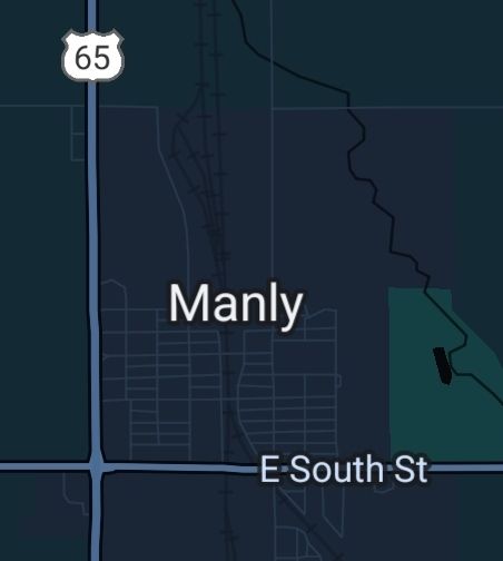 Screenshot of Manly, Iowa on Google Maps