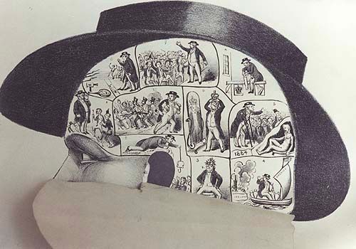 Under the flap - hostile cartoons of scenes from O’Connell’s life 