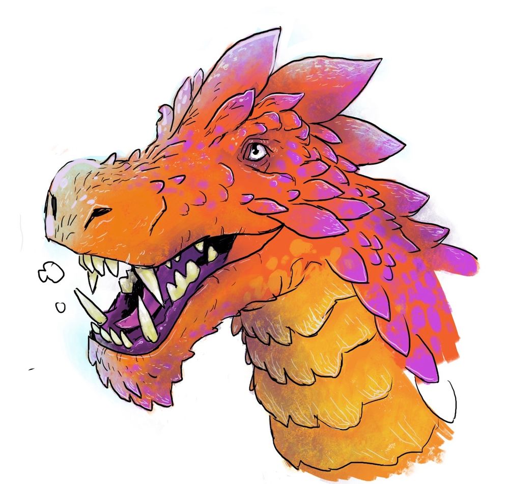 Dragon sketches, line art