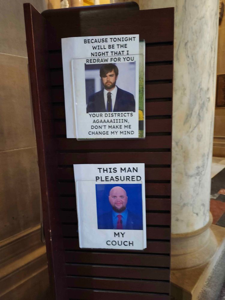 Two pictures of JD Vance, one says because tonight will be the night Ivory draw for you your district again don’t have me changed my mind and the other is says this man pleasured my couch
